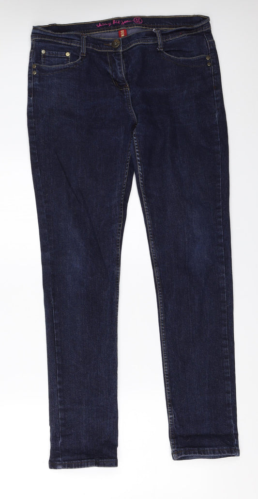 Primark Womens Blue  Denim Skinny Jeans Size 14 L31.5 in