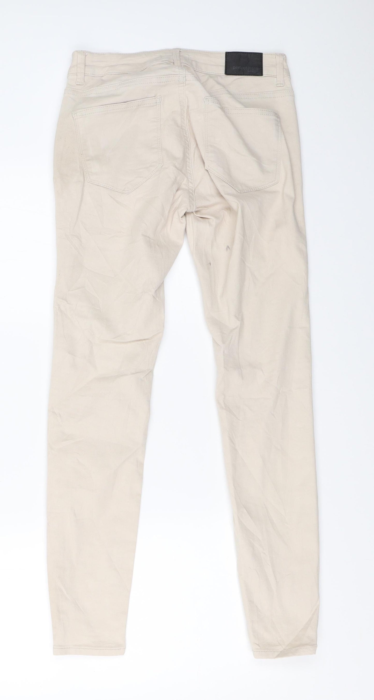 Womens UK Size 36 Gina Tricot Regular Fit Skinny Beige Jeans