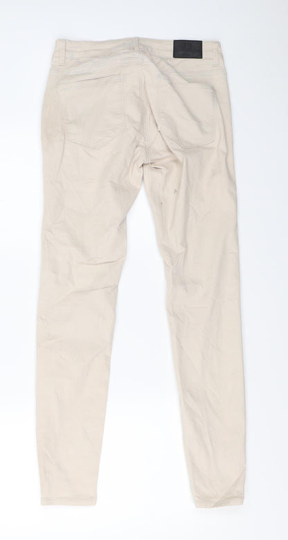 Womens UK Size 36 Gina Tricot Regular Fit Skinny Beige Jeans