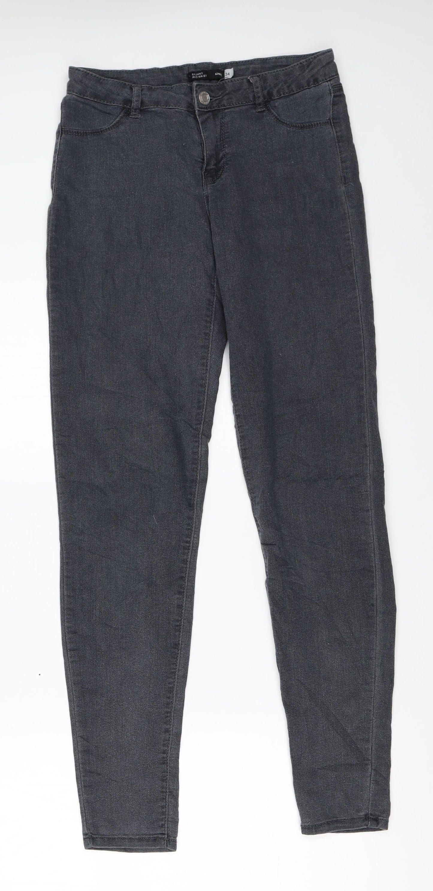 Womens UK Size 34 Sinsay Regular Fit Skinny Grey Jeans