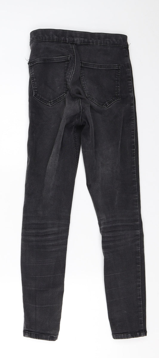 Topshop Womens Black  Denim Skinny Jeans Size 24 in L28 in