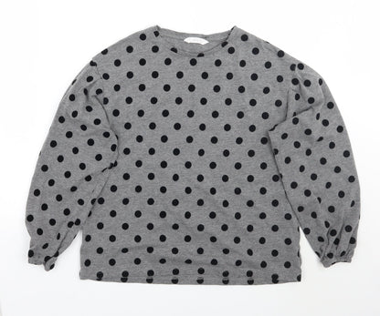 MNG Girls Grey Polka Dot  Pullover Jumper Size 14 Years