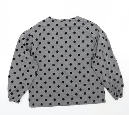 MNG Girls Grey Polka Dot  Pullover Jumper Size 14 Years