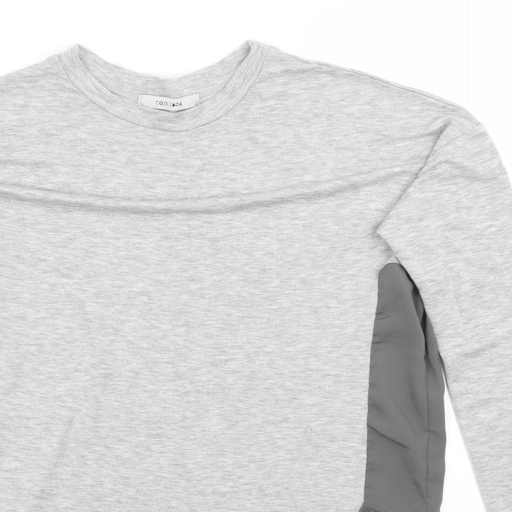 Womens UK Size M COIN 1804 Grey Basic T-Shirt