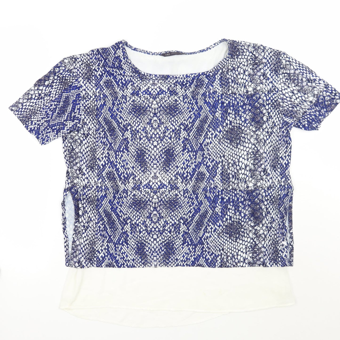 Womens UK Size 12 Marks and Spencer Blue Basic T-Shirt