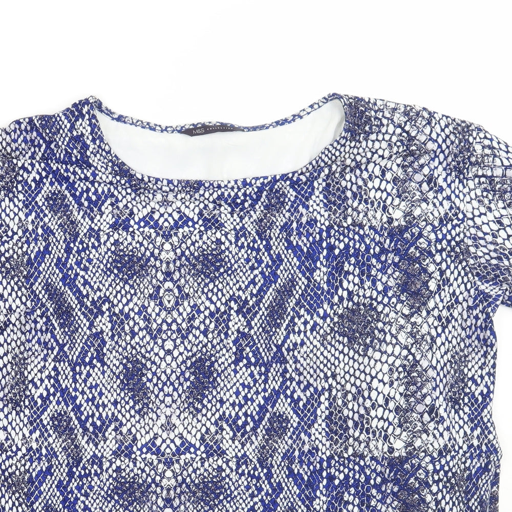 Womens UK Size 12 Marks and Spencer Blue Basic T-Shirt