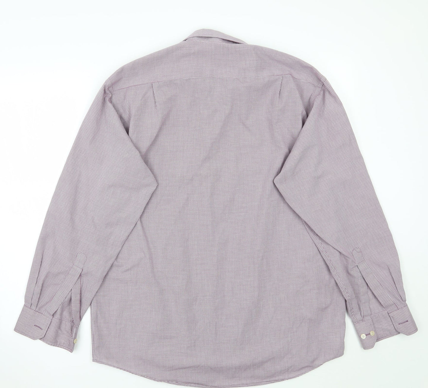 Mens UK Size 15 Marks and Spencer Purple  Button-Up Long Sleeve Casual Shirt