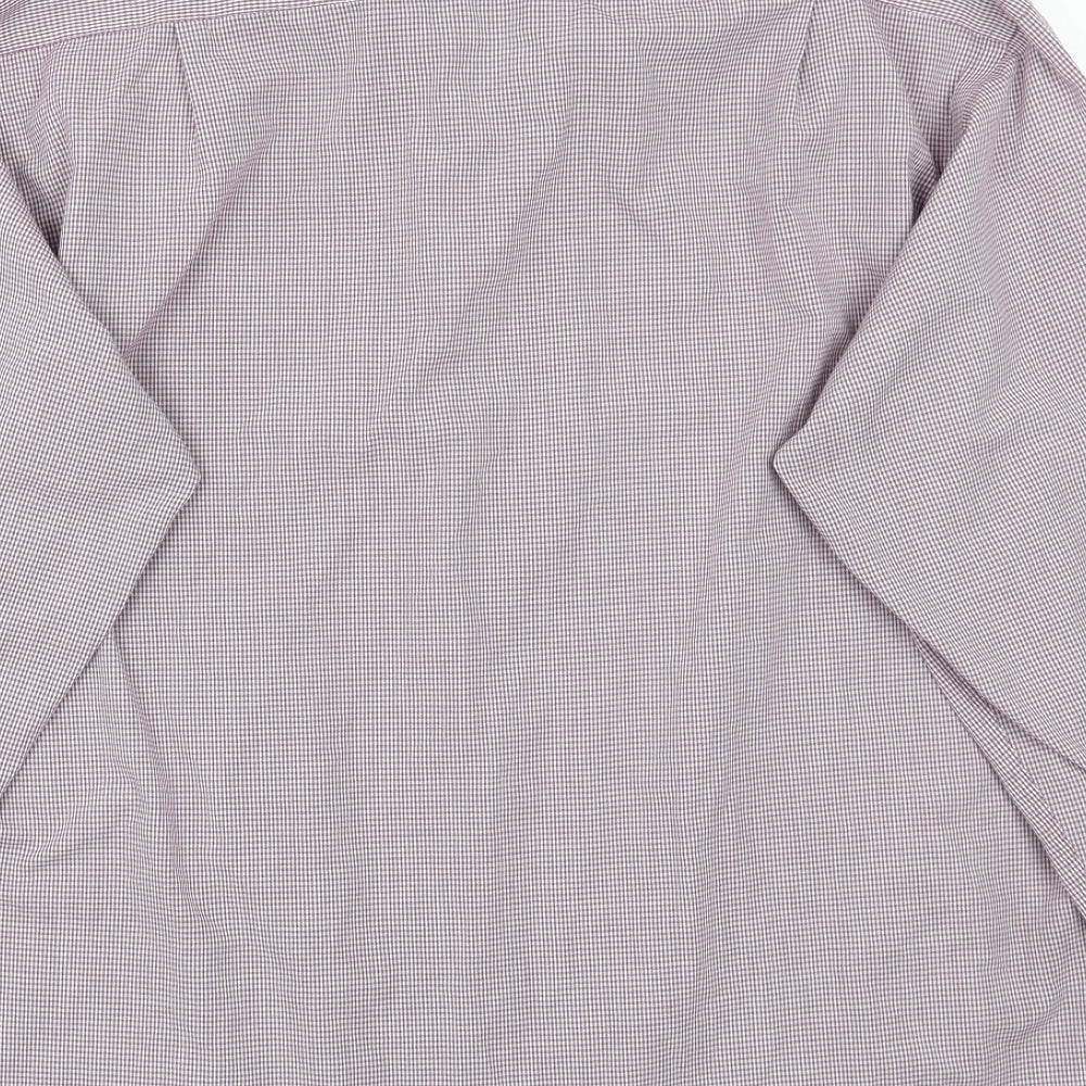 Mens UK Size 15 Marks and Spencer Purple  Button-Up Long Sleeve Casual Shirt