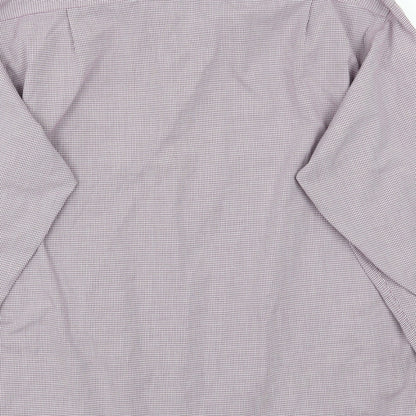 Mens UK Size 15 Marks and Spencer Purple  Button-Up Long Sleeve Casual Shirt