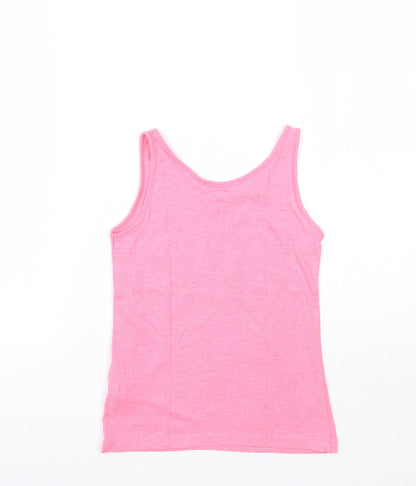 Young Dimension Girls Pink Floral  Basic Tank Size 6-7 Years