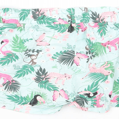 H&M Girls Green Floral  Bermuda Shorts Size 5-6 Years