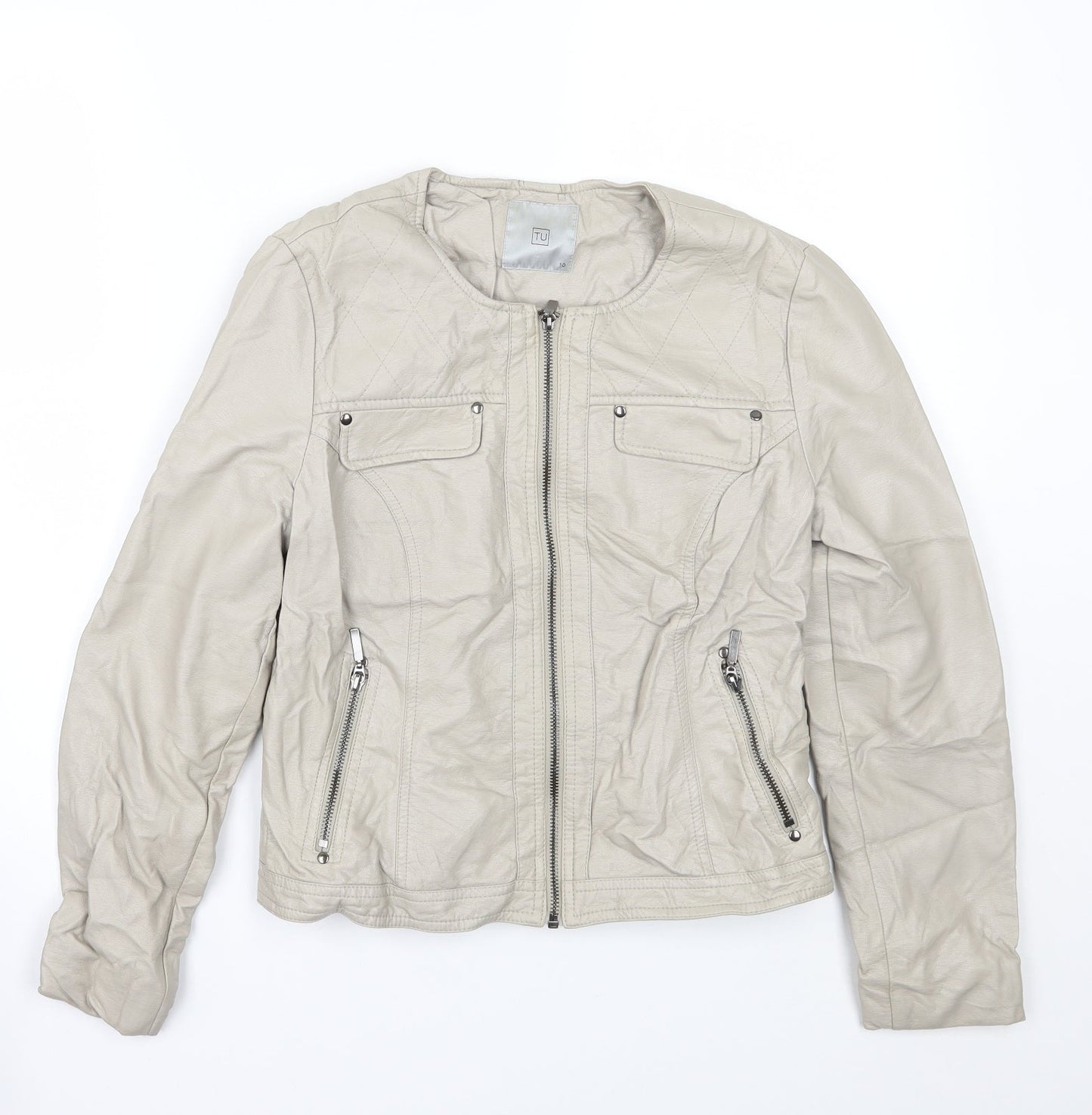 TU Womens Ivory   Jacket Coat Size 10