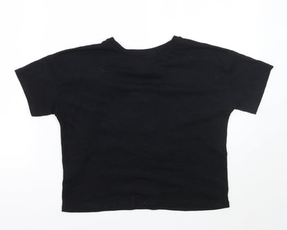 George Girls Black   Basic T-Shirt Size 12 Years