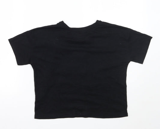 George Girls Black   Basic T-Shirt Size 12 Years