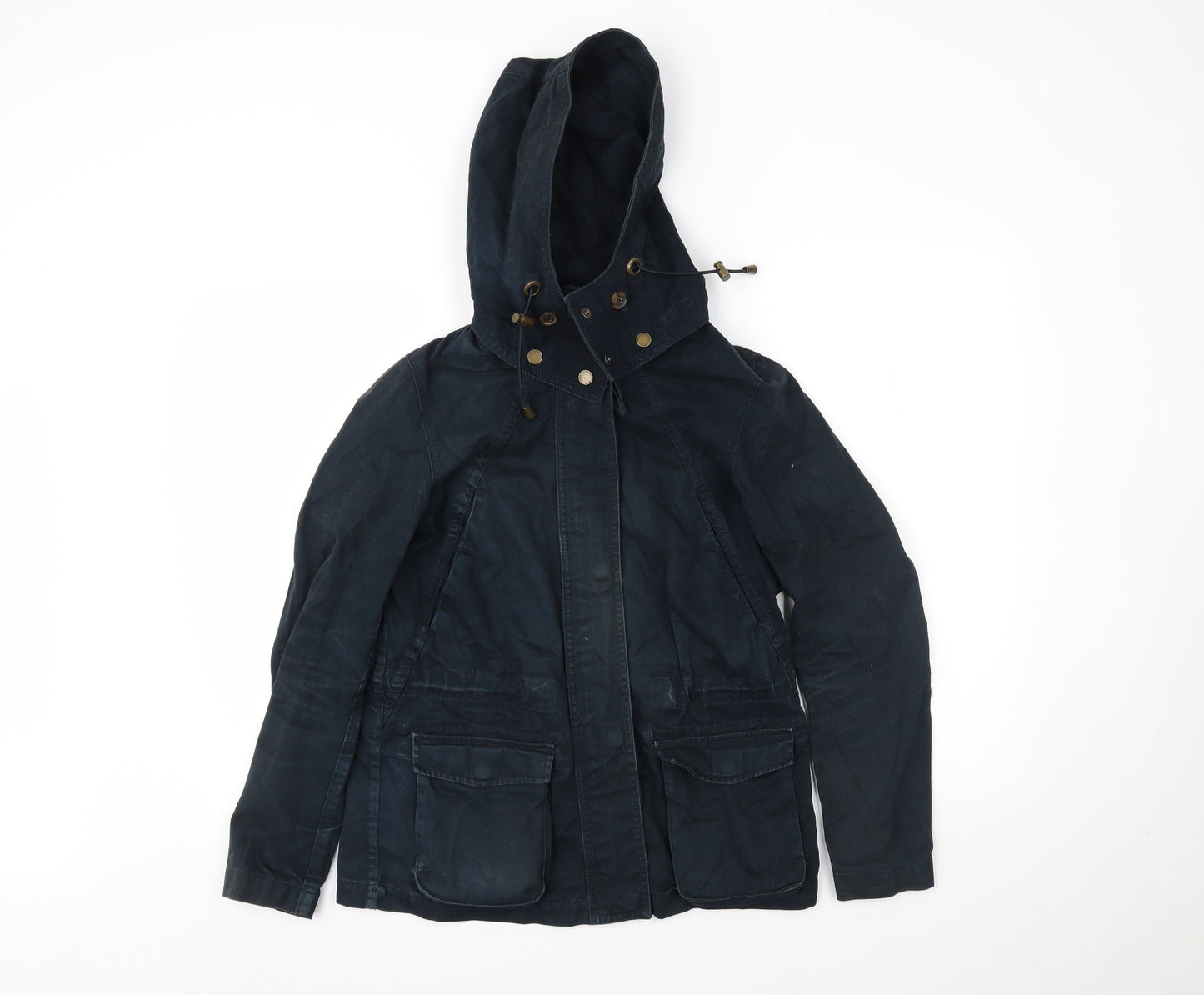 Womens UK Size 6 H&M Blue Windbreaker Coat