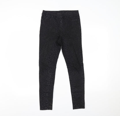 NEXT Girls Black Animal Print Denim Jegging Jeans Size 12 Years