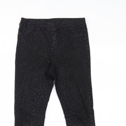 NEXT Girls Black Animal Print Denim Jegging Jeans Size 12 Years