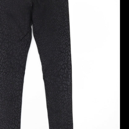 NEXT Girls Black Animal Print Denim Jegging Jeans Size 12 Years