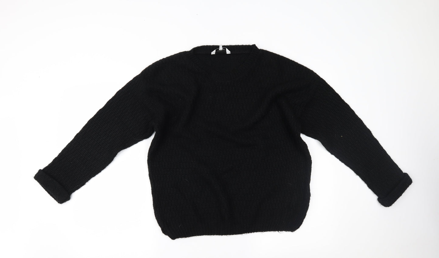 Womens UK Size 14 New Look Black Henley Jumper