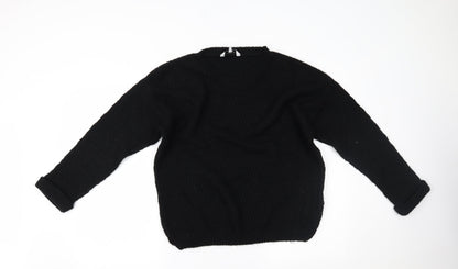 Womens UK Size 14 New Look Black Henley Jumper