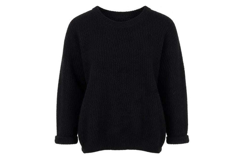Womens UK Size 14 New Look Black Henley Jumper