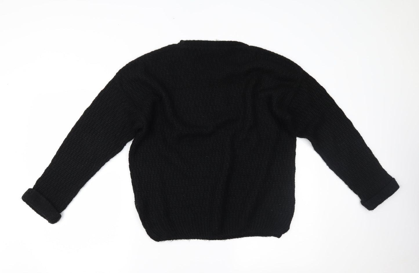 Womens UK Size 14 New Look Black Henley Jumper