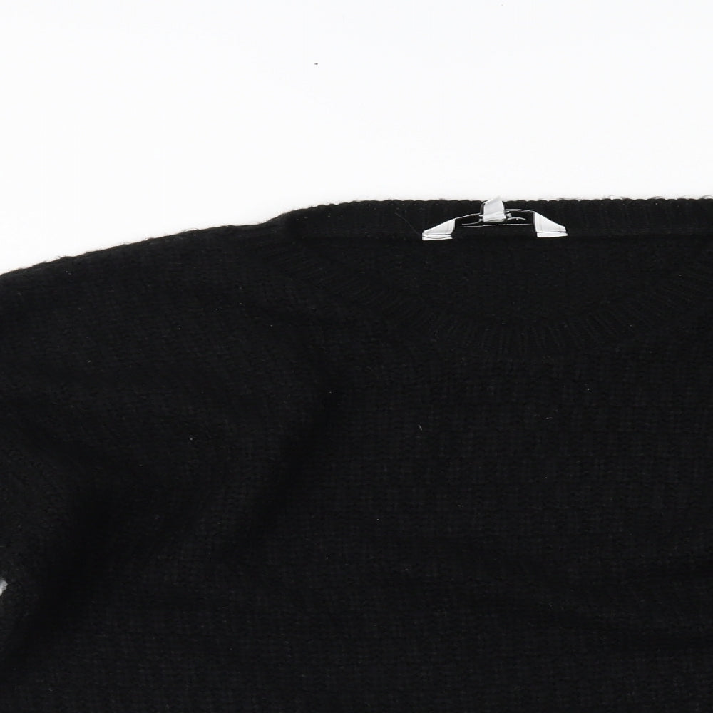 Womens UK Size 14 New Look Black Henley Jumper