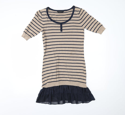 Dorothy Perkins Womens Multicoloured Striped  Jumper Dress  Size 8