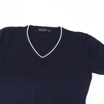 Womens UK Size M Just Elegance Blue Basic Blouse