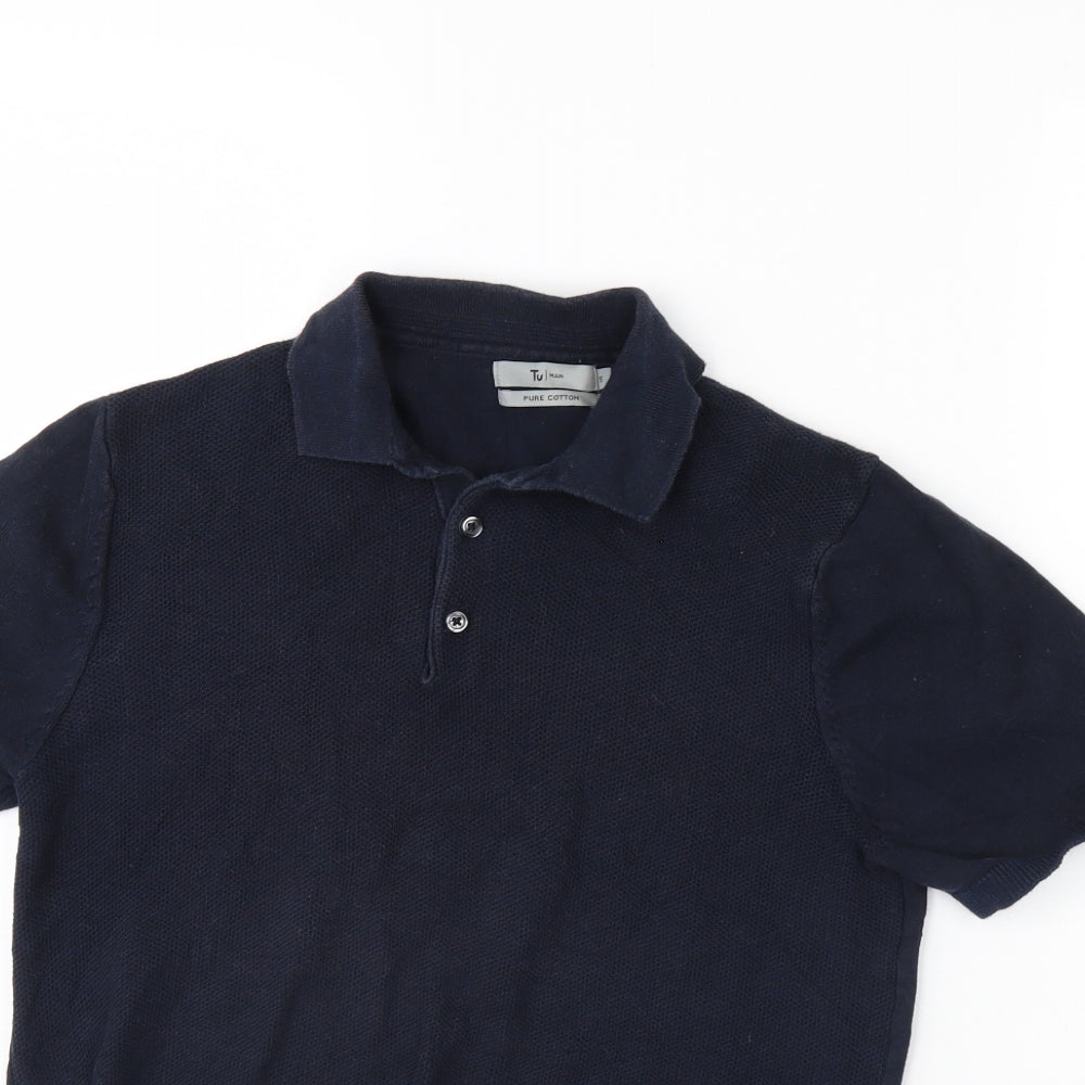 TU Mens Blue    Polo Size S