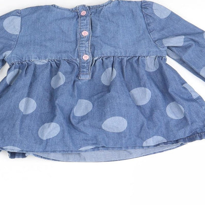 TU Girls Blue Polka Dot  Fit & Flare  Size 18 Months
