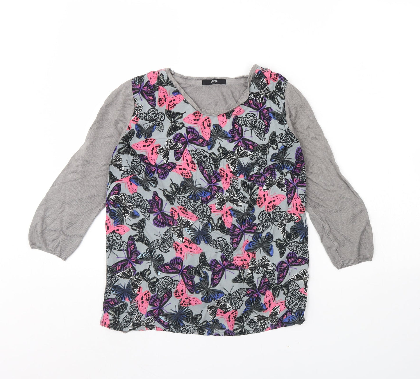 George Womens Grey Animal Print  Pullover Jumper Size 10