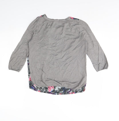 George Womens Grey Animal Print  Pullover Jumper Size 10