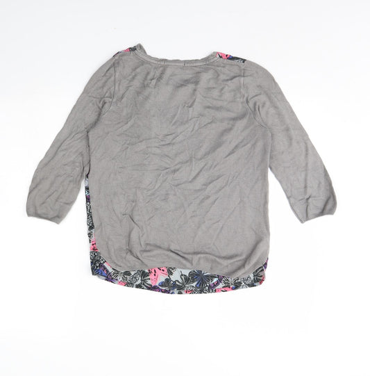 George Womens Grey Animal Print  Pullover Jumper Size 10