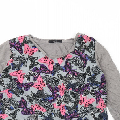 George Womens Grey Animal Print  Pullover Jumper Size 10