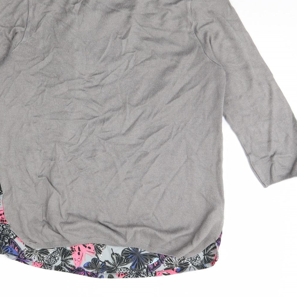 George Womens Grey Animal Print  Pullover Jumper Size 10