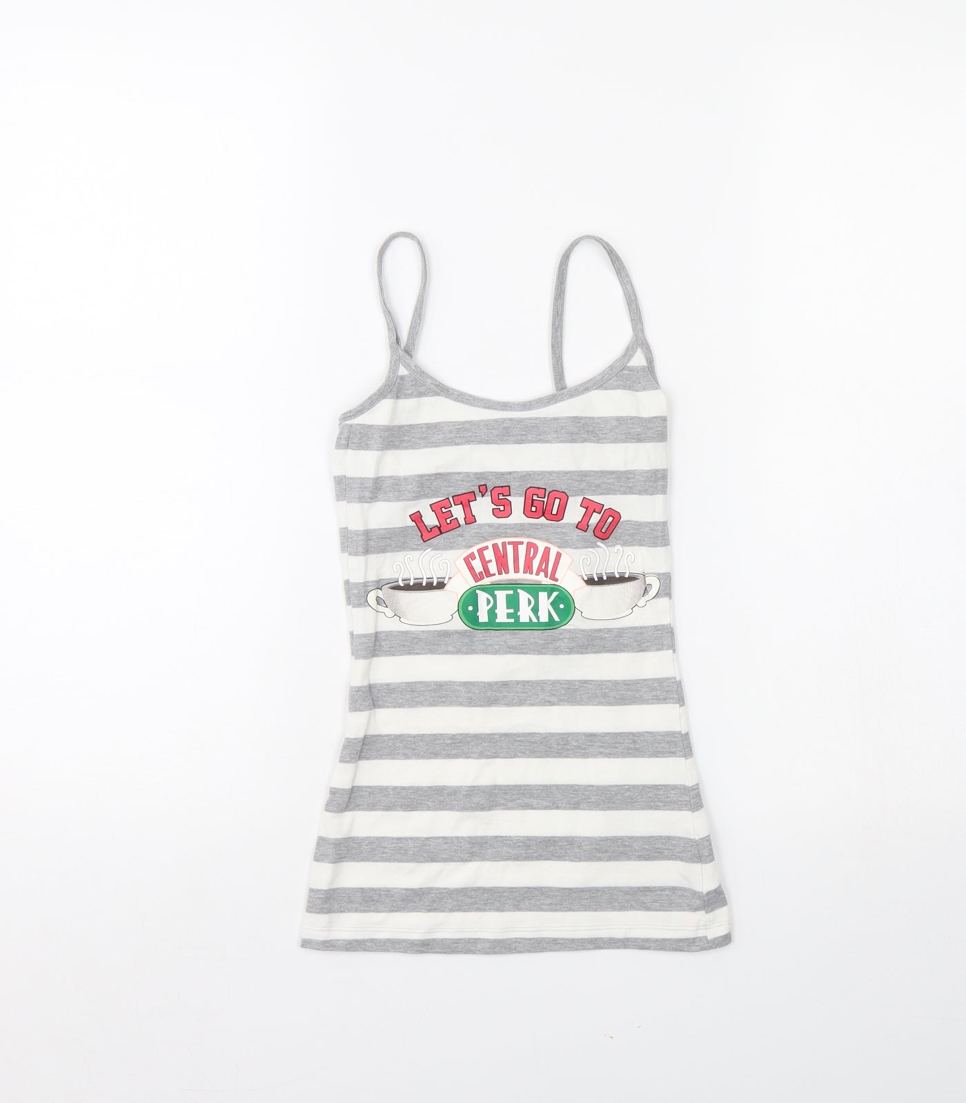 Womens UK Size XS Friends Grey Basic Tank