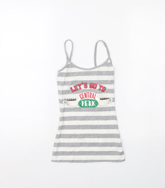 Womens UK Size XS Friends Grey Basic Tank