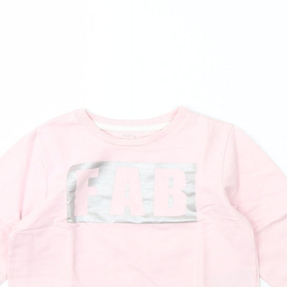 Pep & co Girls Pink   Pullover Jumper Size 7 Years  - fab