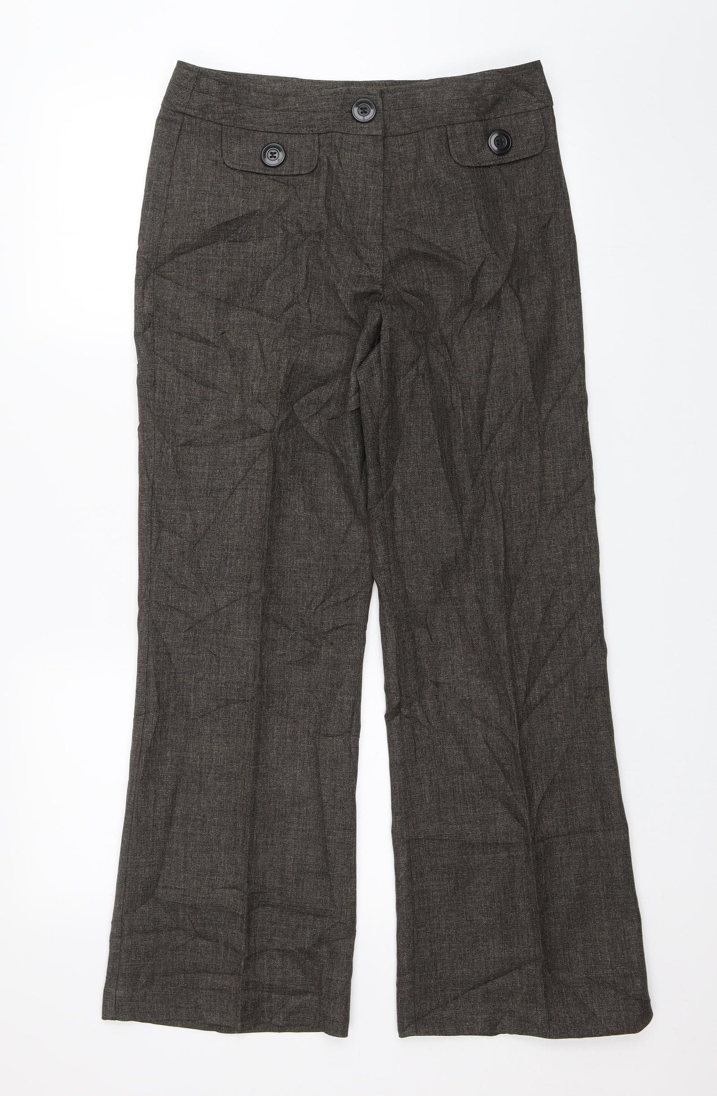 Womens UK Size 12 BM Collection Regular Fit Dress Pants Brown Trousers