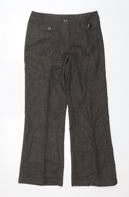 Womens UK Size 12 BM Collection Regular Fit Dress Pants Brown Trousers