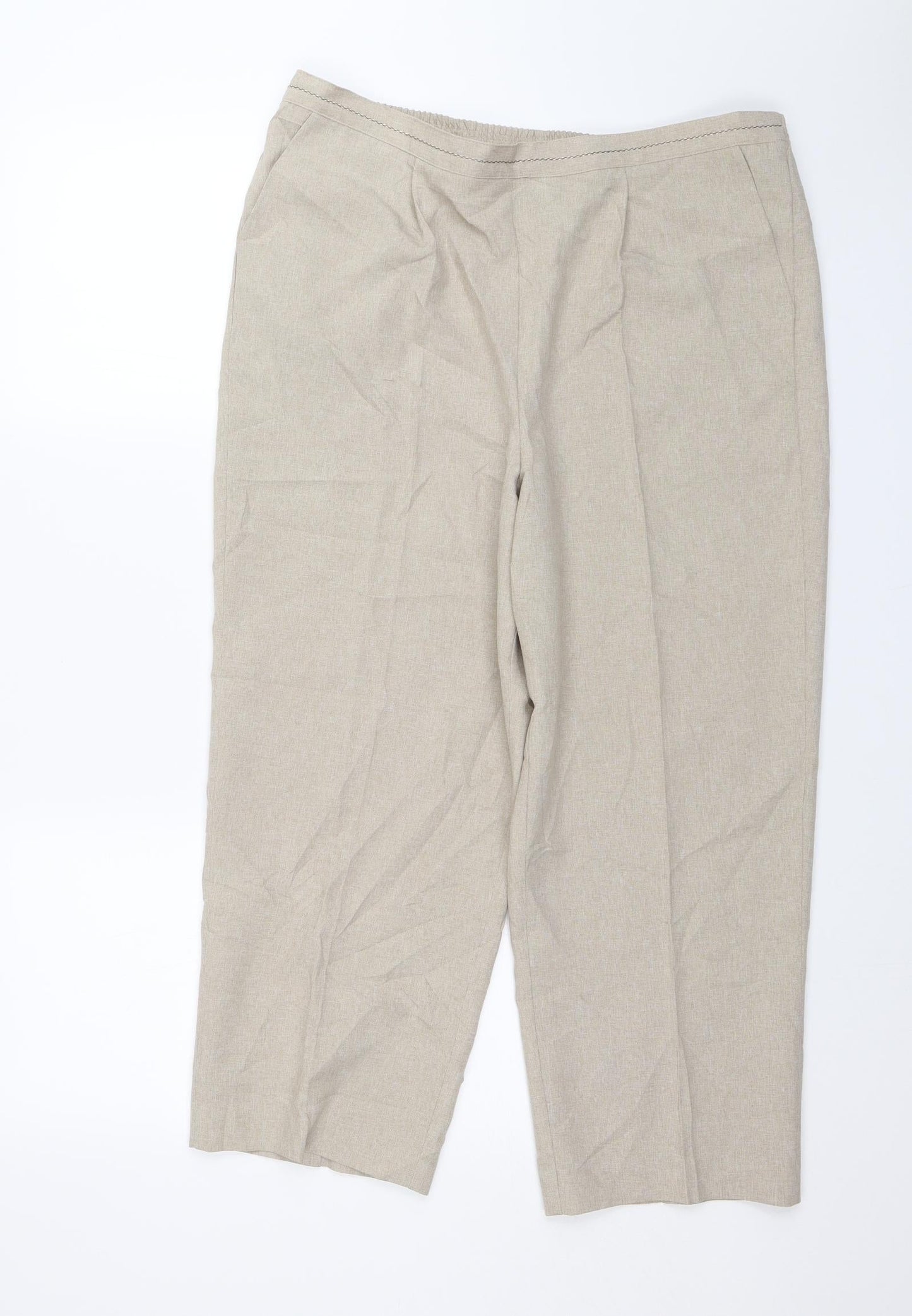 BM Collection Womens Beige   Capri Trousers Size 16 L23 in