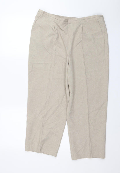 BM Collection Womens Beige   Capri Trousers Size 16 L23 in