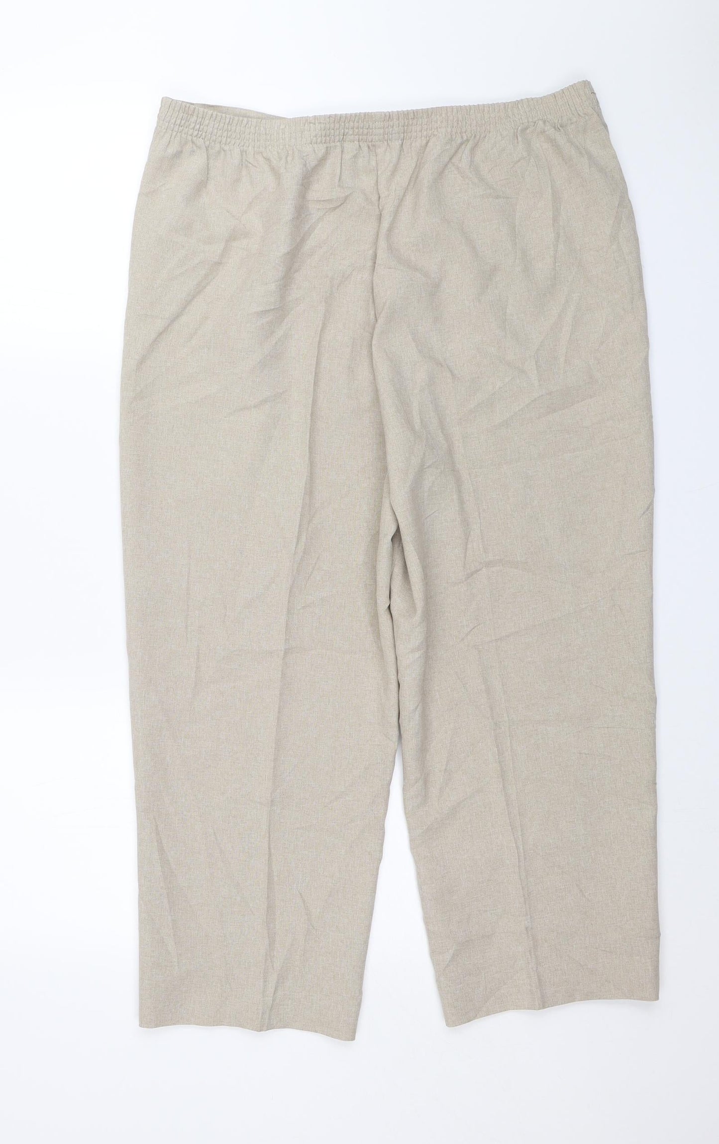 BM Collection Womens Beige   Capri Trousers Size 16 L23 in