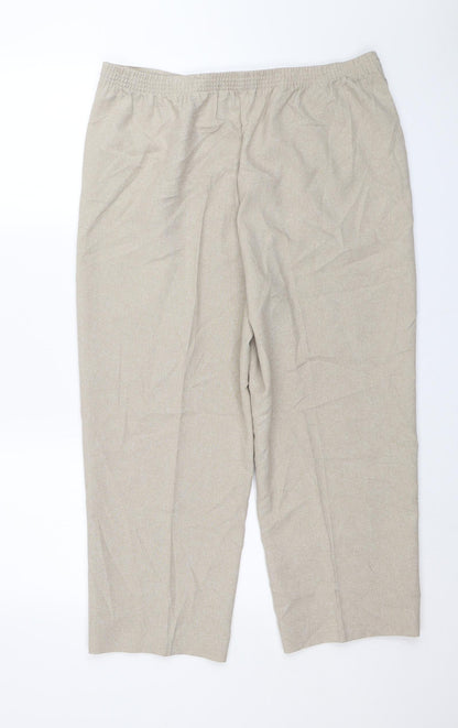 BM Collection Womens Beige   Capri Trousers Size 16 L23 in