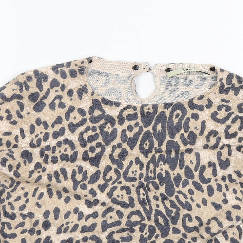 Womens UK Size S Oasis Beige Pullover Jumper