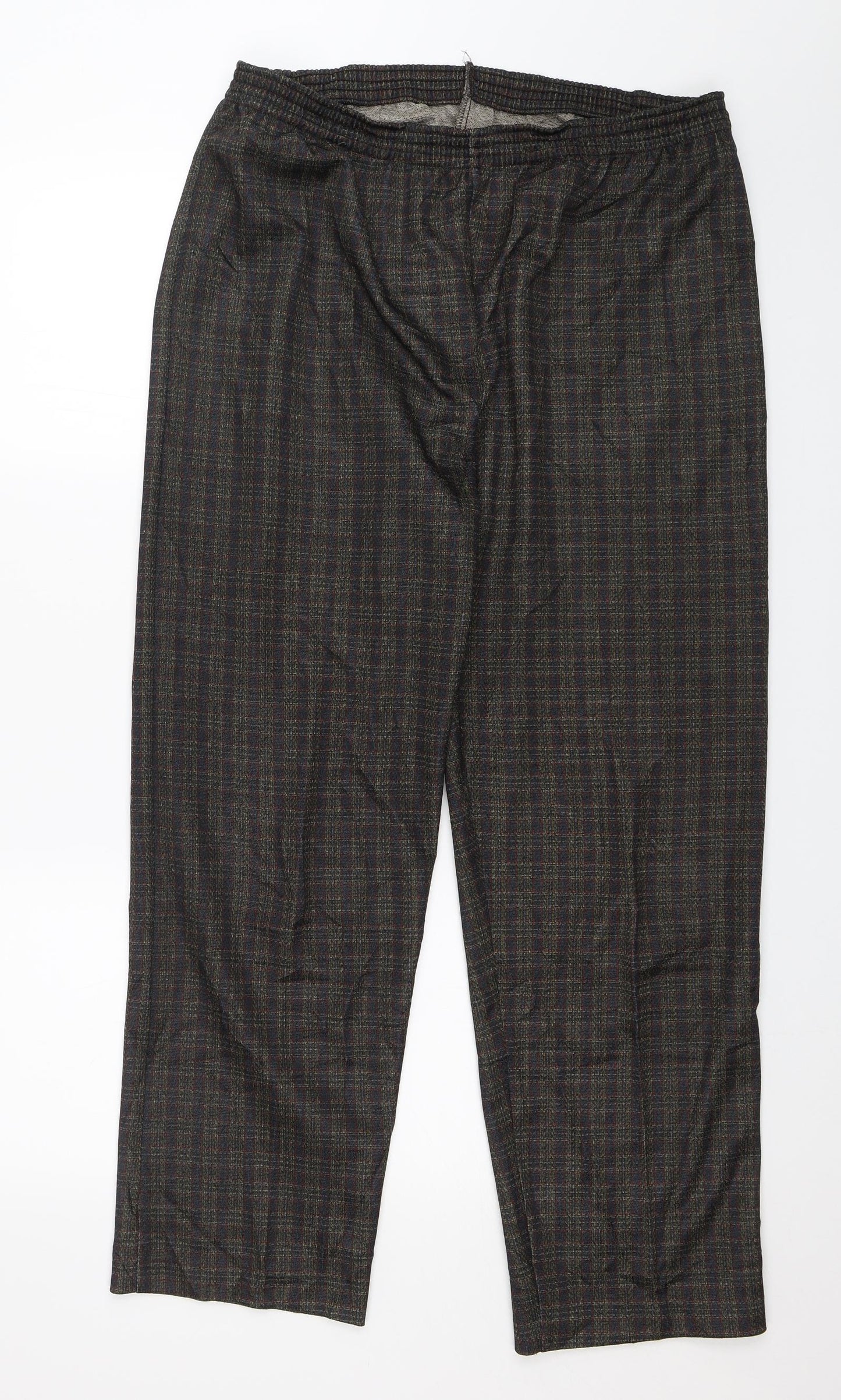 Womens UK Size 20 Preworn Regular Fit Capri Green Trousers