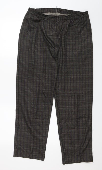Womens UK Size 20 Preworn Regular Fit Capri Green Trousers