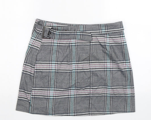 ASOS Womens Grey Plaid  Mini Skirt Size 12
