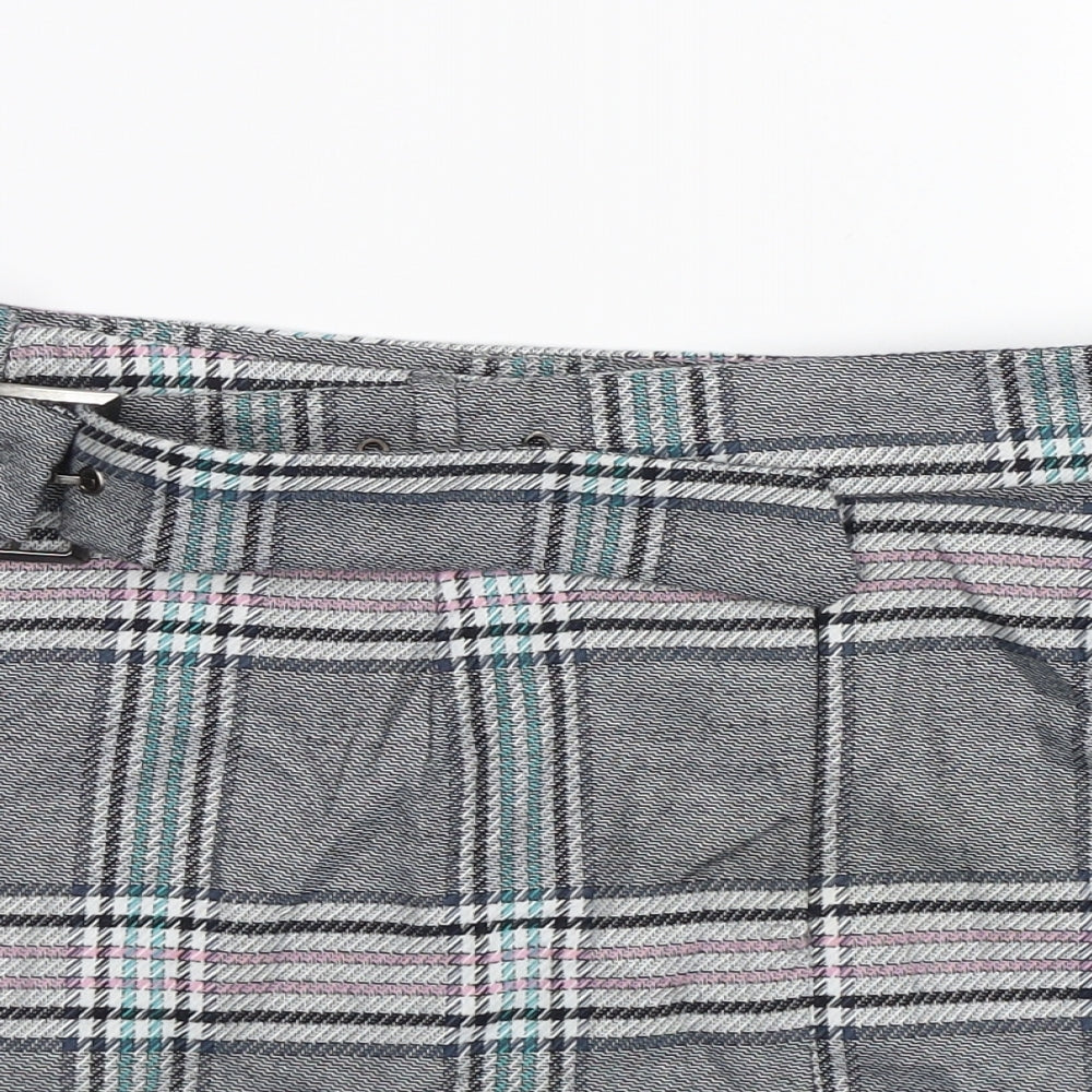 ASOS Womens Grey Plaid  Mini Skirt Size 12